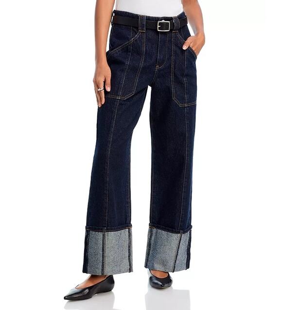 BlankNYC Denim - BlankNYC Women Deep Down Dark Wash Denim Wide Leg Utility Jeans Size 25